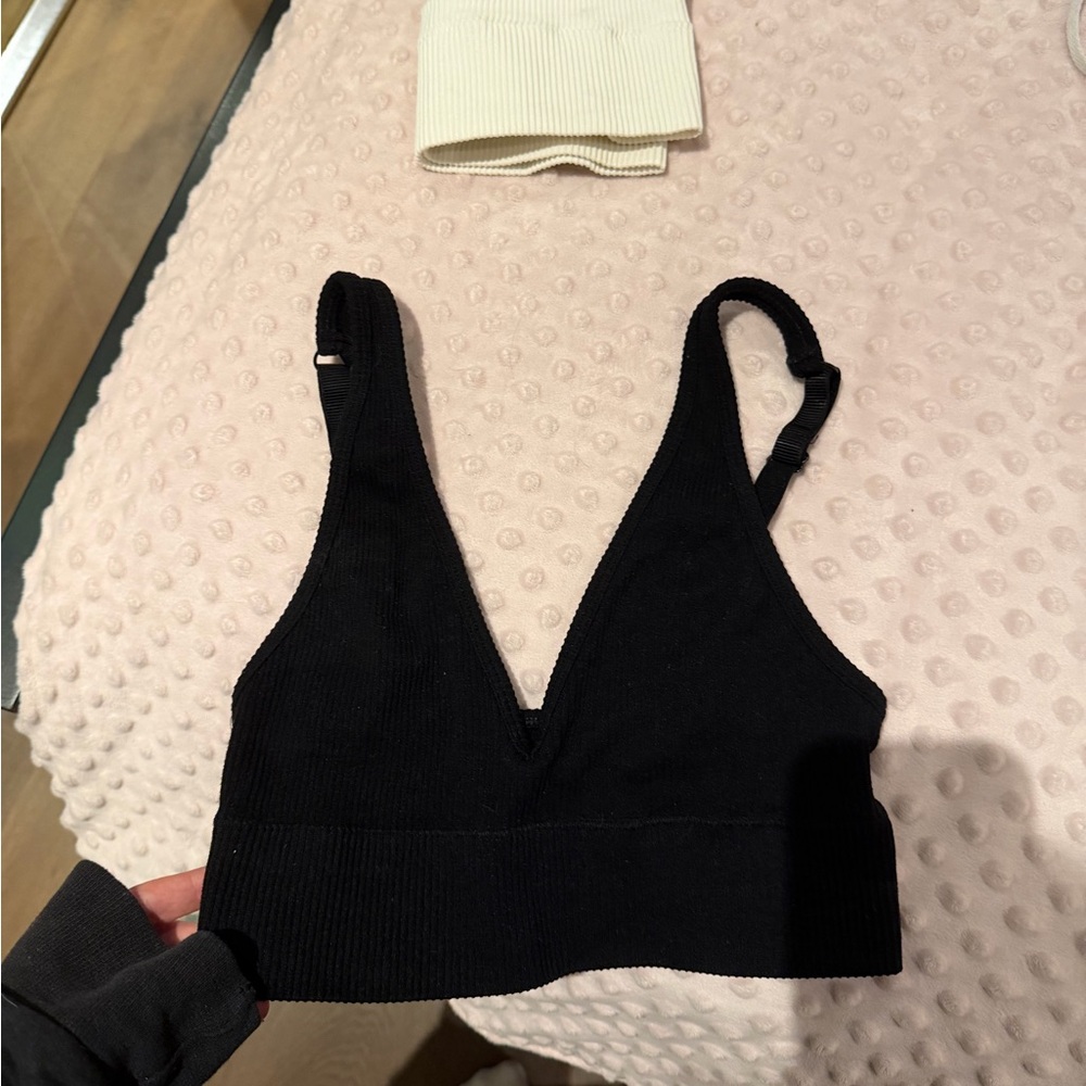 Black V-Neck Bralette